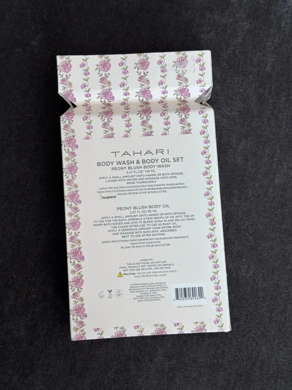 Tahari pink floral bath and body gift set
